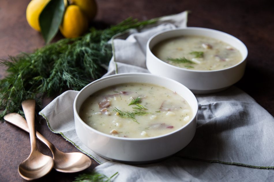 Rustic Cream of Potato Soup with Lemon and Dill | Fake Food Free